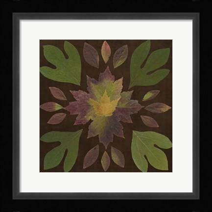 Framed Kaleidoscope Leaves I Print
