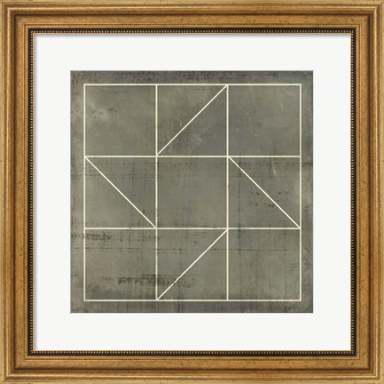 Framed Geometric Blueprint IV Print