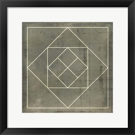 Framed Geometric Blueprint V Print