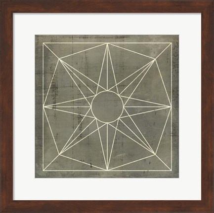 Framed Geometric Blueprint VII Print