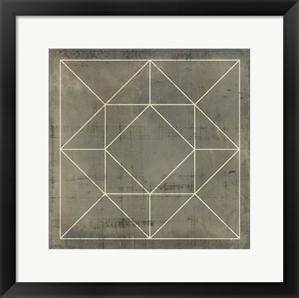 Framed Geometric Blueprint VIII Print