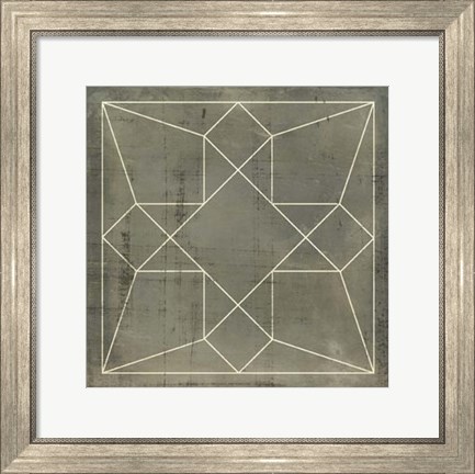 Framed Geometric Blueprint IX Print