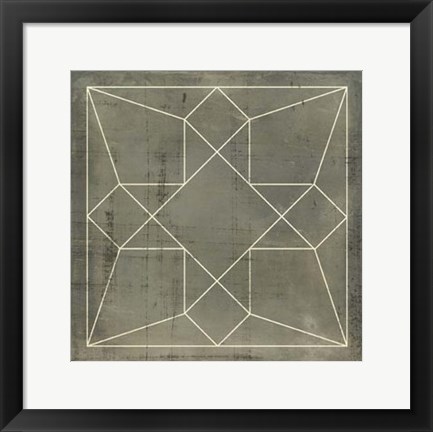 Framed Geometric Blueprint IX Print