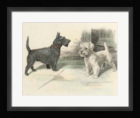 Framed Two Scotties Print