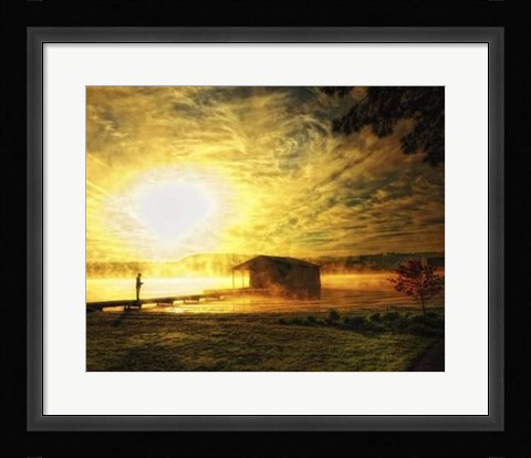 Framed Fishin' on the Pier Print