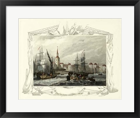 Framed Seaside Vignette II Print