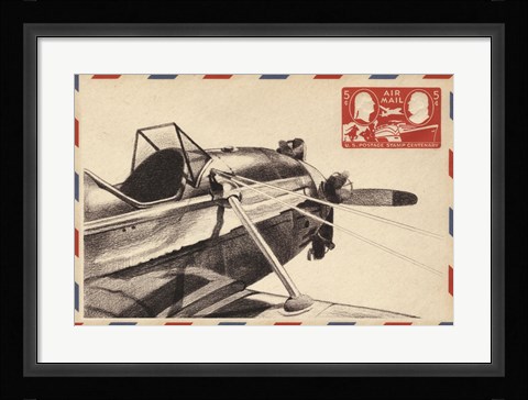 Framed Vintage Airmail I Print
