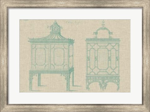 Framed Chinese Chippendale Cabinet I Print