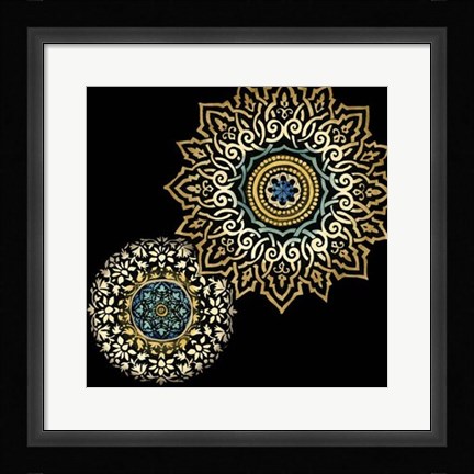 Framed Midnight Rosette I Print