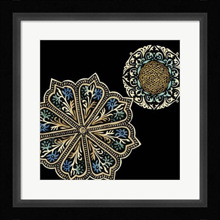 Framed Midnight Rosette III Print