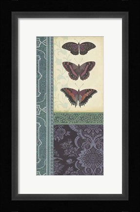 Framed Butterfly Brocade I Print