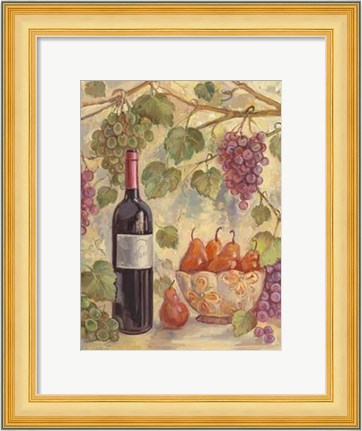 Framed Wine with Pears Print
