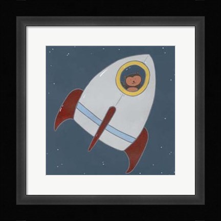 Framed Monkeys in Space I Print