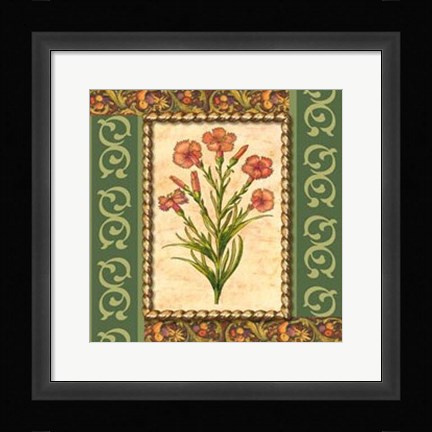 Framed Victorian Floral I Print
