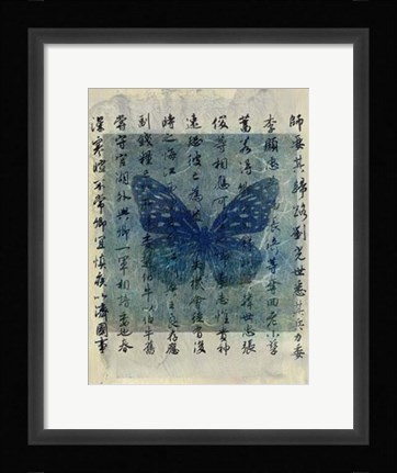 Framed Butterfly Calligraphy II Print