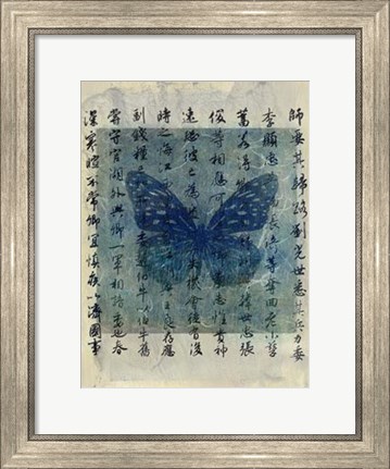 Framed Butterfly Calligraphy II Print