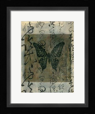 Framed Butterfly Calligraphy III Print