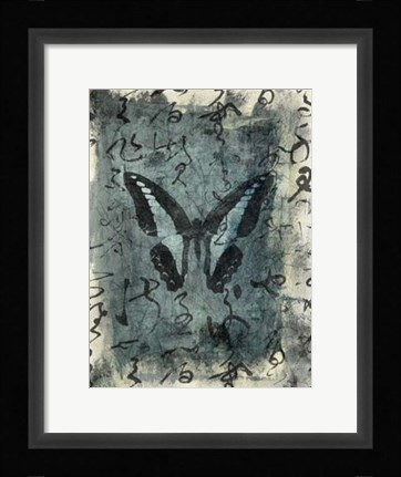 Framed Butterfly Calligraphy IV Print