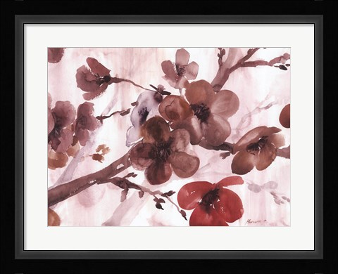 Framed Blossom Poetry I Print