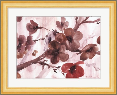 Framed Blossom Poetry I Print