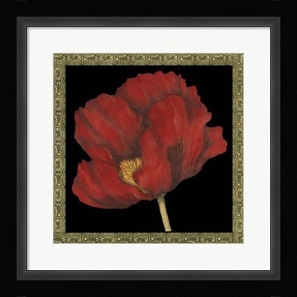 Framed Patterned Flowers II Print