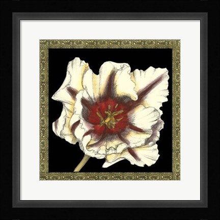 Framed Patterned Flowers III Print