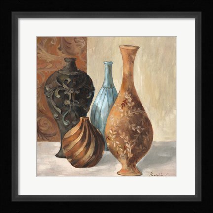 Framed Spa Vases I Print