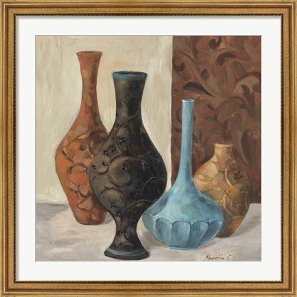 Framed Spa Vases II Print