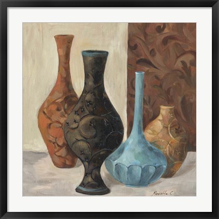 Framed Spa Vases II Print