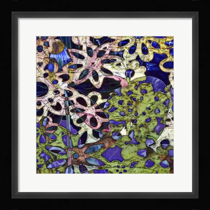 Framed Bejeweled Woodblock III Print