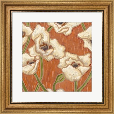 Framed Persimmon Floral I Print