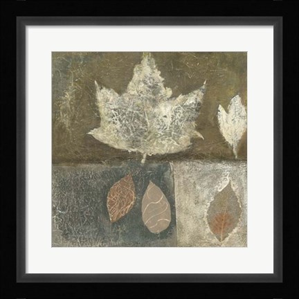 Framed Neutral Leaves I Print