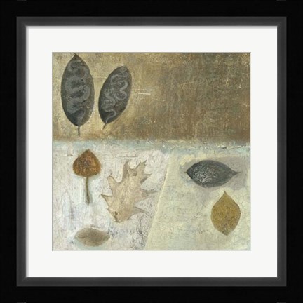 Framed Neutral Leaves III Print