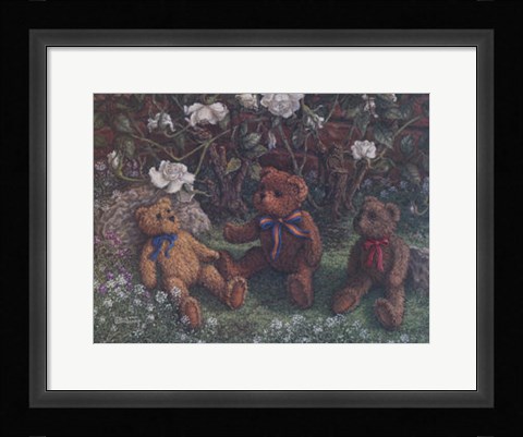 Framed Bears and Roses Print