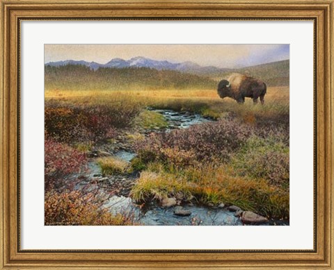 Framed Bison &amp; Creek Print