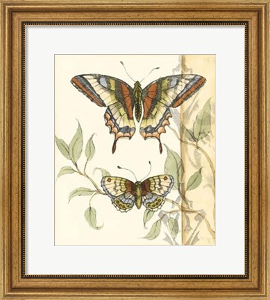 Framed Tandem Butterflies II Print
