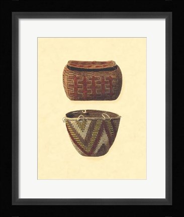 Framed Hand Woven Baskets I Print