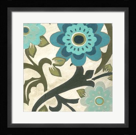 Framed Peacock Blossoms II Print