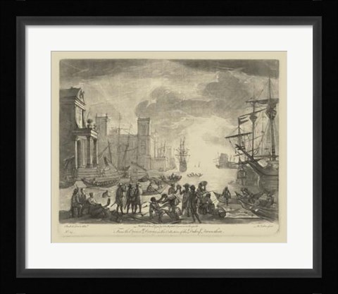 Framed Antique Harbor I Print