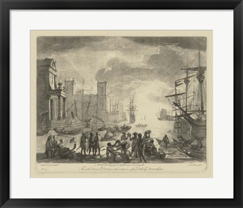 Framed Antique Harbor I Print