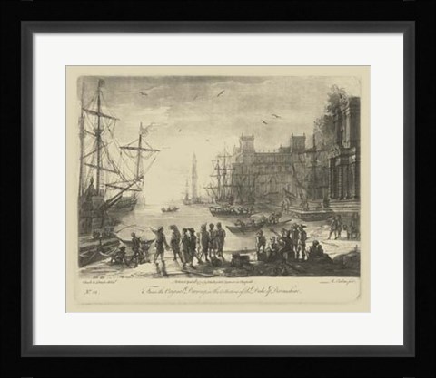 Framed Antique Harbor II Print