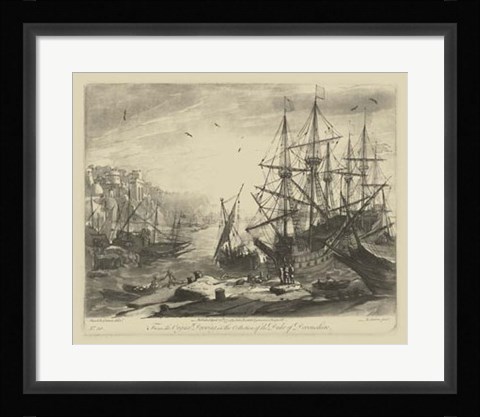 Framed Antique Harbor III Print