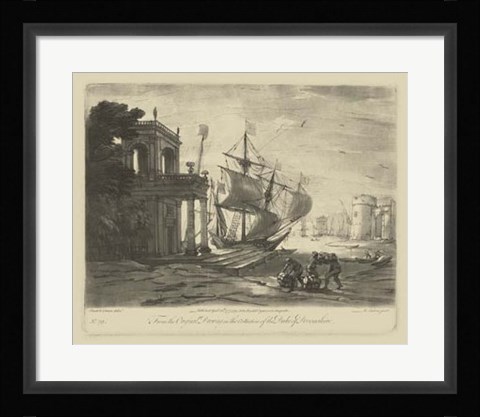 Framed Antique Harbor IV Print