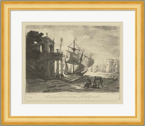 Framed Antique Harbor IV Print