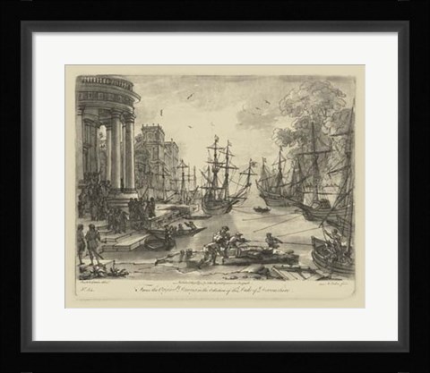 Framed Antique Harbor V Print