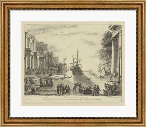 Framed Antique Harbor VI Print