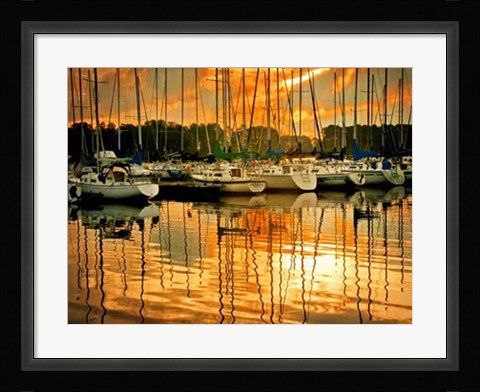 Framed Marina Sunrise I Print