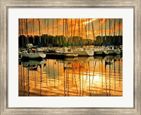 Framed Marina Sunrise I Print