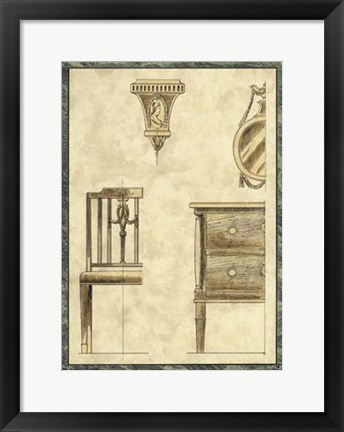 Framed Biedermeier Furniture I Print