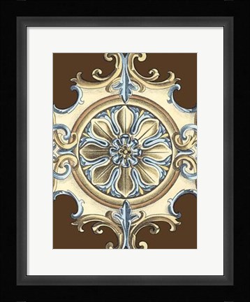 Framed Ornamental Rosette I Print